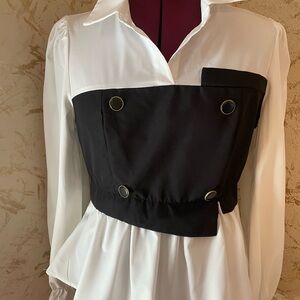 Chic Black and White Blouse